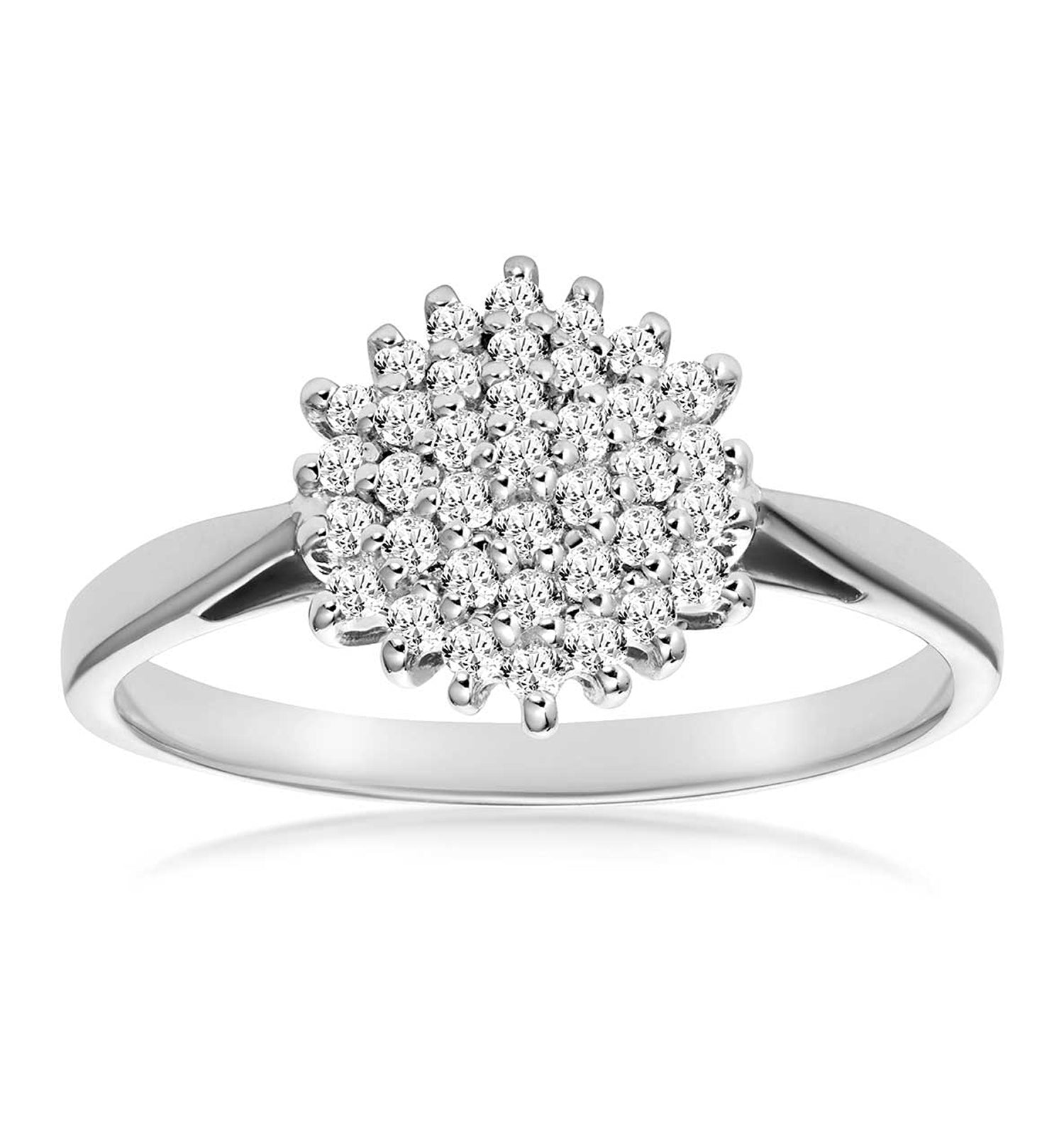 Cluster Ring 0.25ct Diamond 9K White Gold - E5362Y